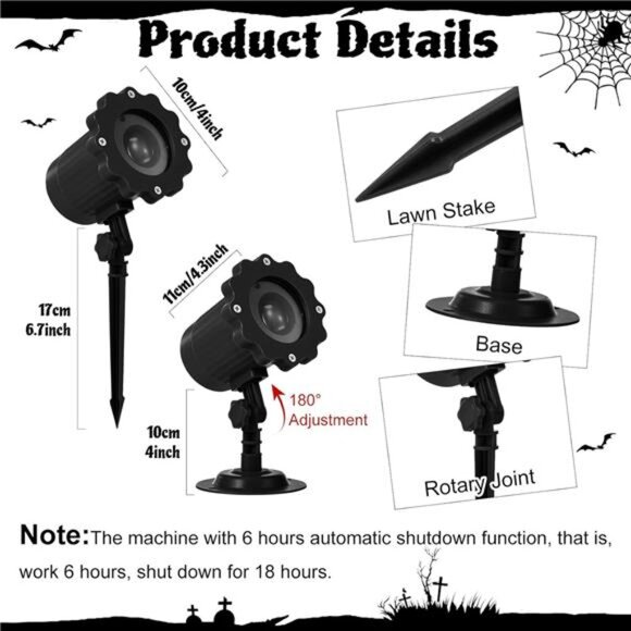 Halloween Projector Lights Outdoor Indoor Dynamic Ghost Skull Lights Decoration